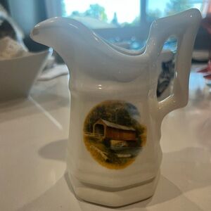 Vintage Ceramic Art Piece with Architectural Design